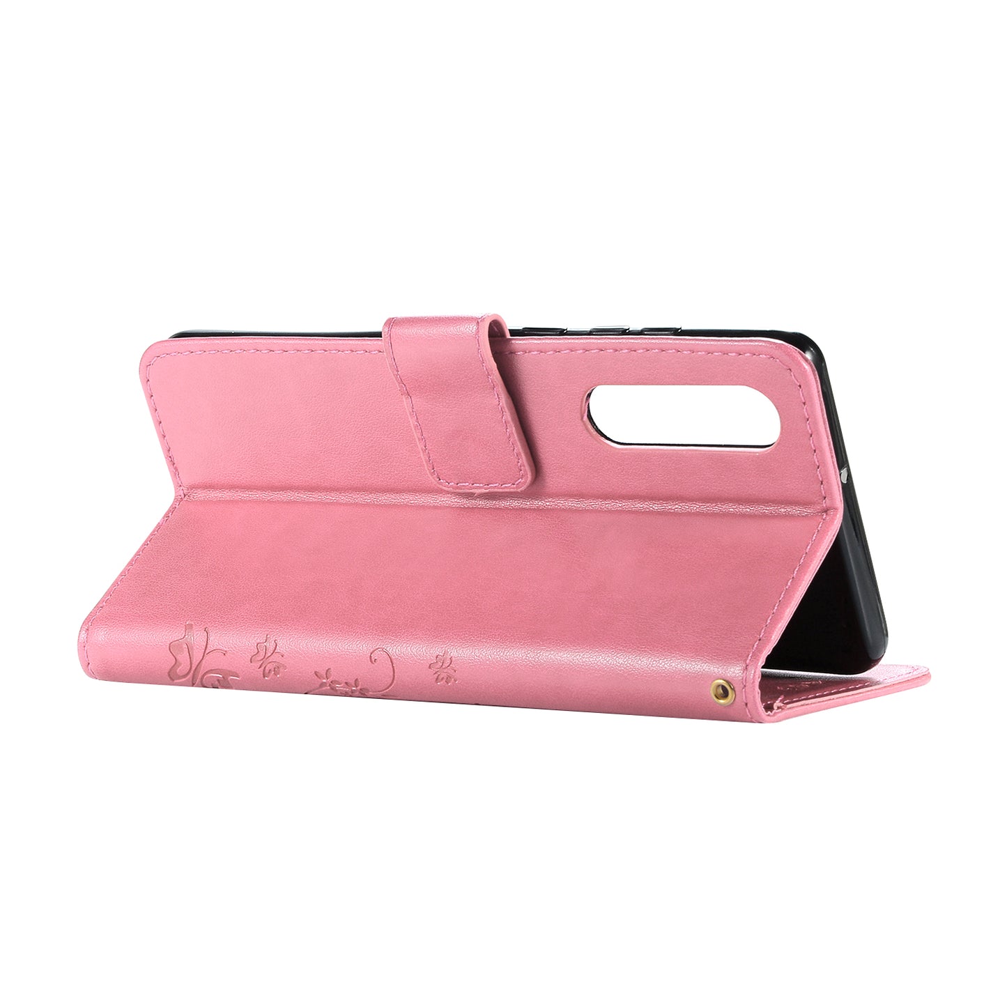 For Huawei P30 Imprint Butterfly Flower Leather Wallet Case with Strap