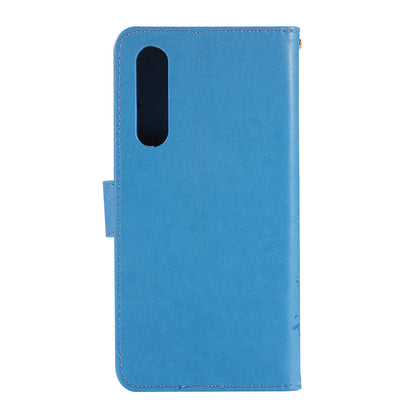 For Huawei P30 Imprint Butterfly Flower Leather Wallet Case with Strap