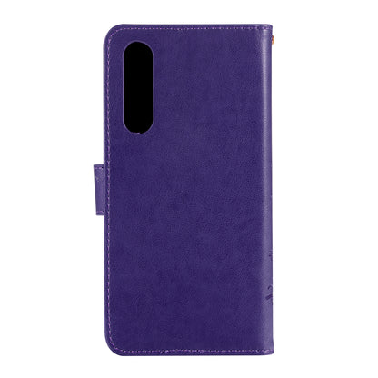 For Huawei P30 Imprint Butterfly Flower Leather Wallet Case with Strap