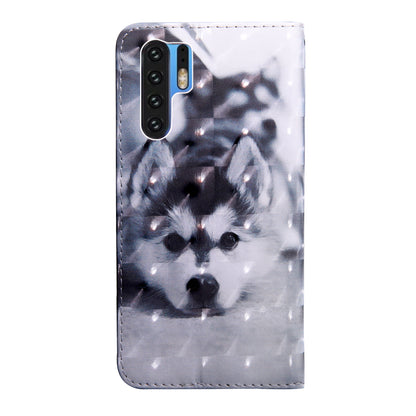 For Huawei P30 Pro Pattern Printing Light Spot Decor Leather Wallet Case