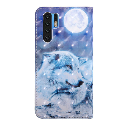 For Huawei P30 Pro Pattern Printing Light Spot Decor Leather Wallet Case