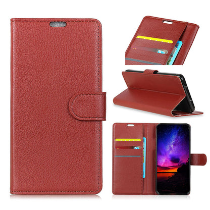 For Huawei P30 Lite Shockproof Phone Bag Covering Litchi Skin Wallet Leather Stand Case