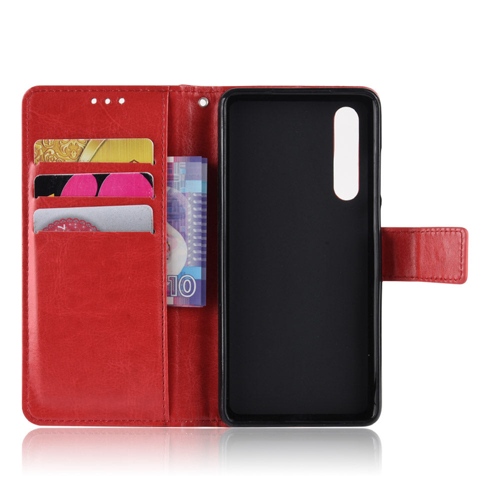 For Huawei P30 Crazy Horse Wallet Leather Cell Phone Cover