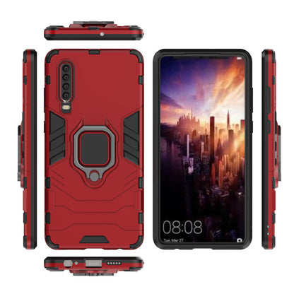For Huawei P30 Finger Ring Kickstand PC + TPU Hybrid Mobile Phone Case