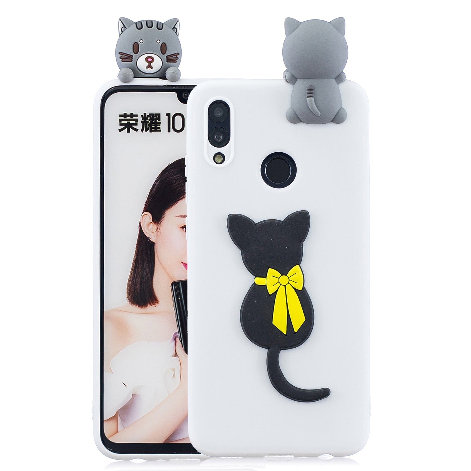 [3D Cute Doll] [Pattern Printing] TPU Gel Case for Huawei Honor 10 Lite / P Smart (2019)