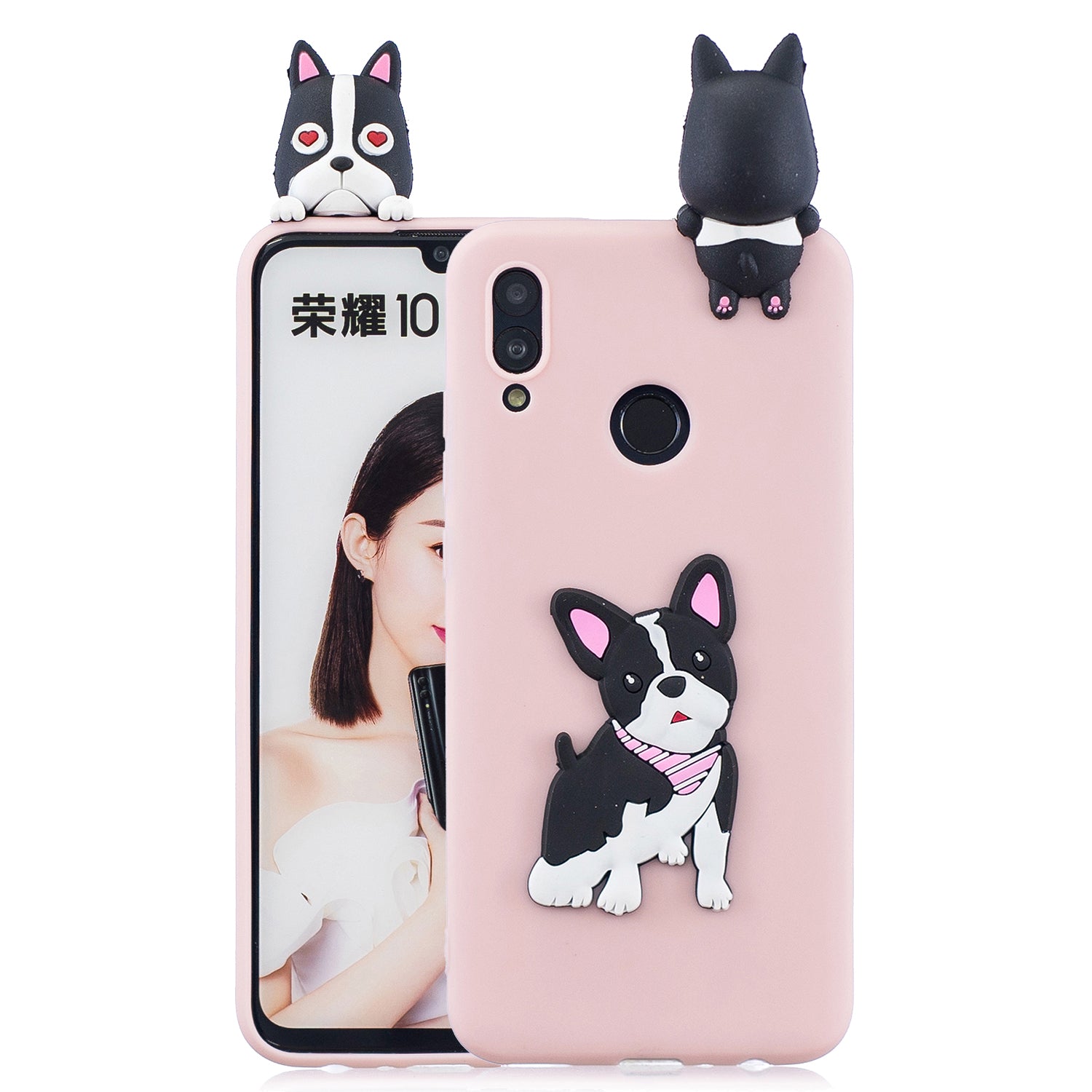 [3D Cute Doll] [Pattern Printing] TPU Gel Case for Huawei Honor 10 Lite / P Smart (2019)