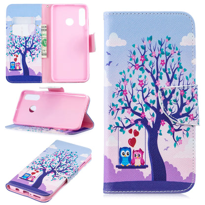 For Huawei P30 Lite Pattern Printing Leather Stand Wallet Case