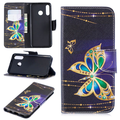 For Huawei P30 Lite Pattern Printing Leather Stand Wallet Case