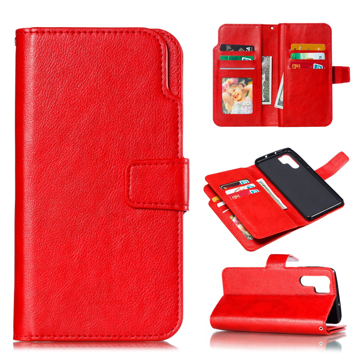[9 Card Slots] Crazy Horse Leather Wallet Case for Huawei P30 Pro