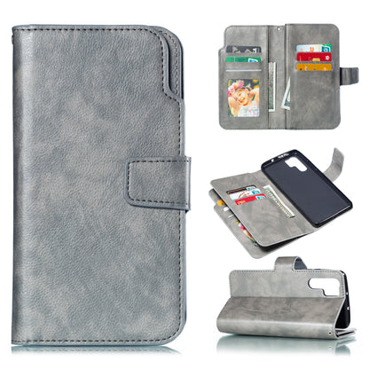 [9 Card Slots] Crazy Horse Leather Wallet Case for Huawei P30 Pro