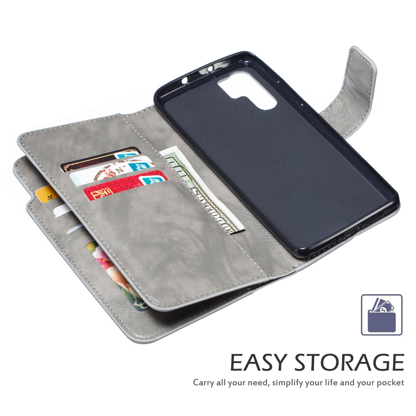 [9 Card Slots] Crazy Horse Leather Wallet Case for Huawei P30 Pro