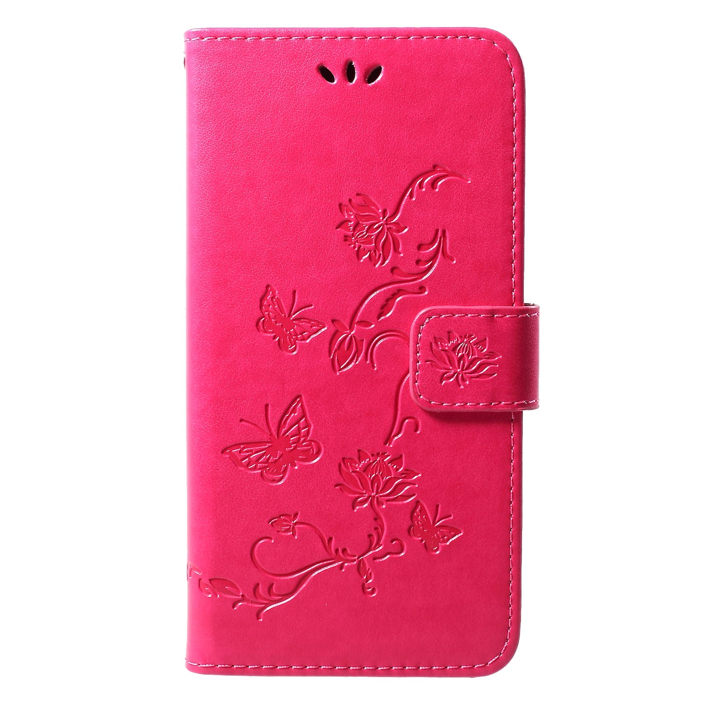 For Huawei Y7 (2019) Imprint Butterfly Flower Leather Phone Case [Wallet Stand]