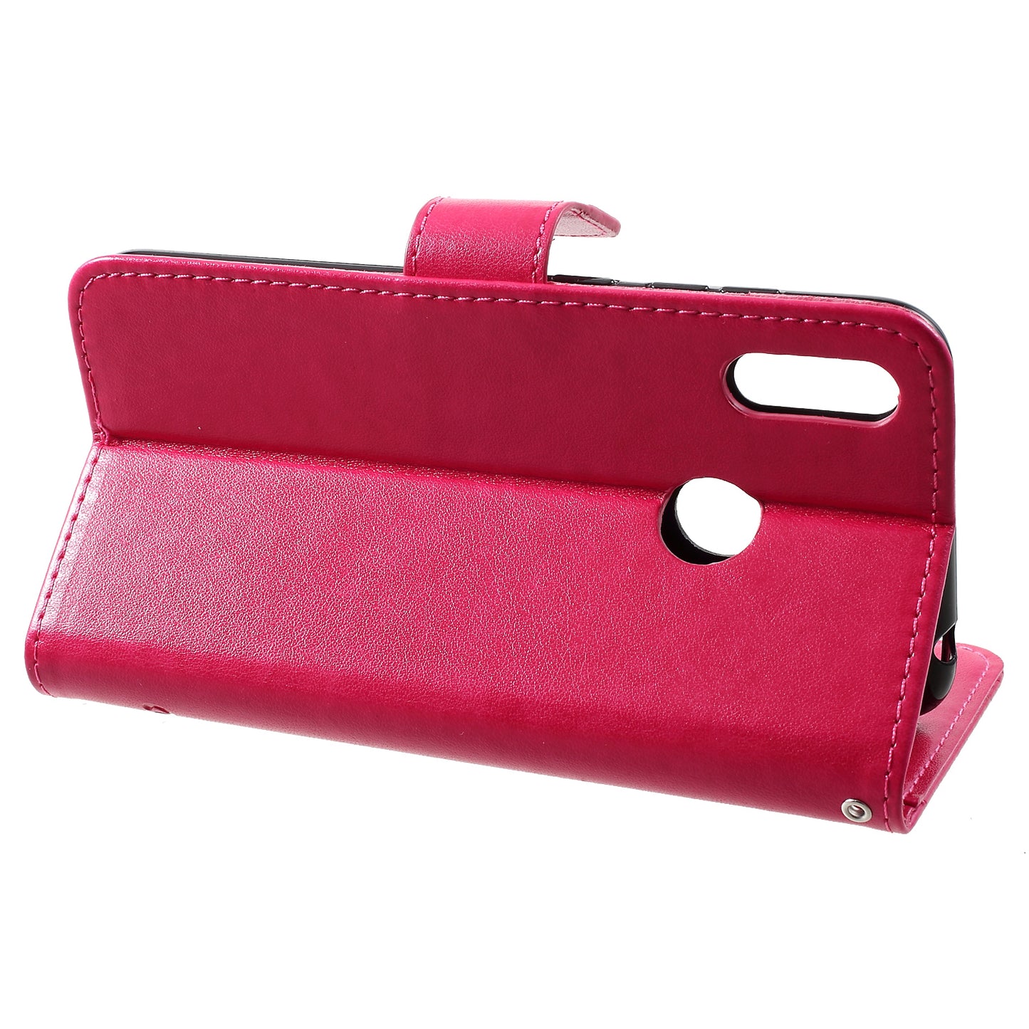 For Huawei Y7 (2019) Imprint Butterfly Flower Leather Phone Case [Wallet Stand]