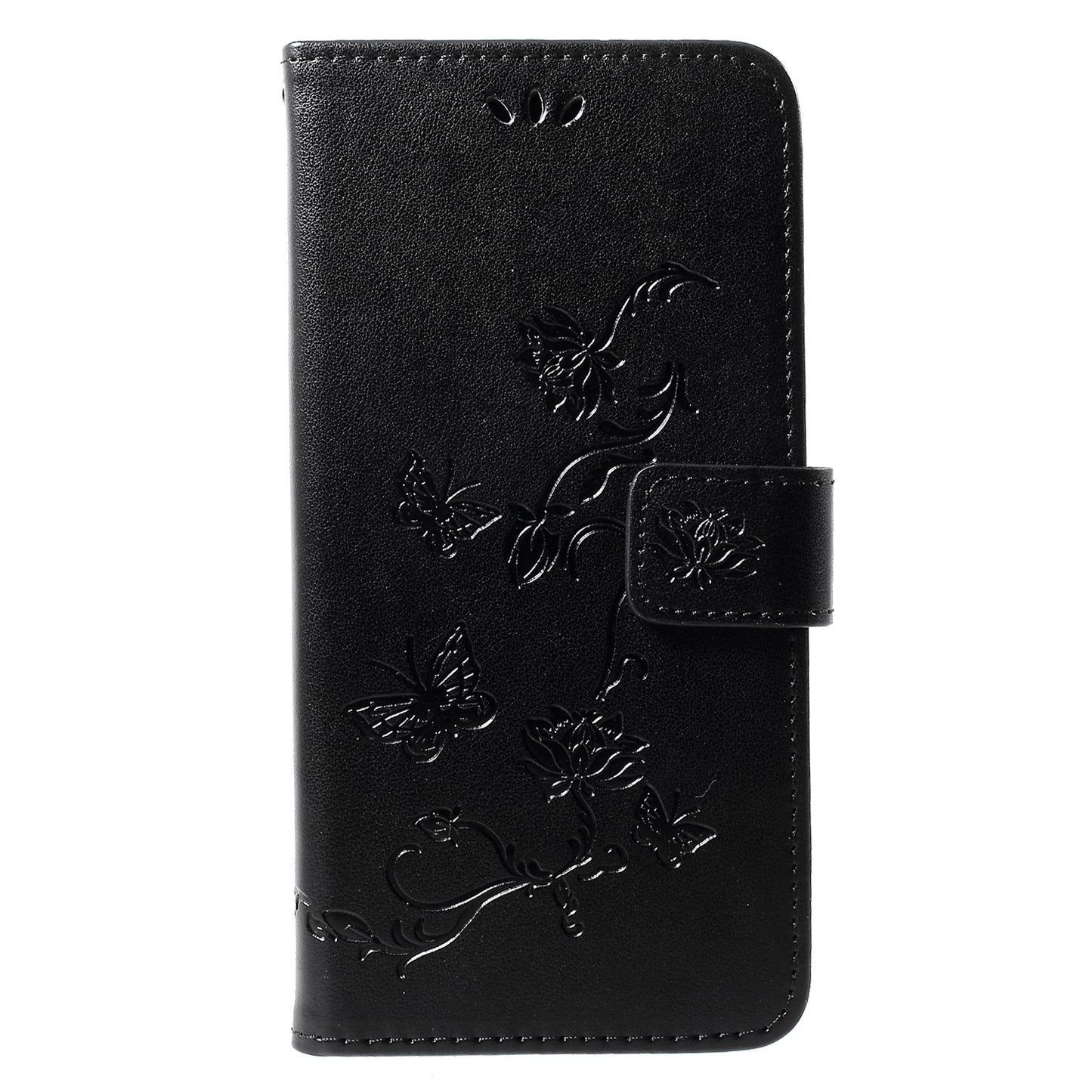 For Huawei Y7 (2019) Imprint Butterfly Flower Leather Phone Case [Wallet Stand]