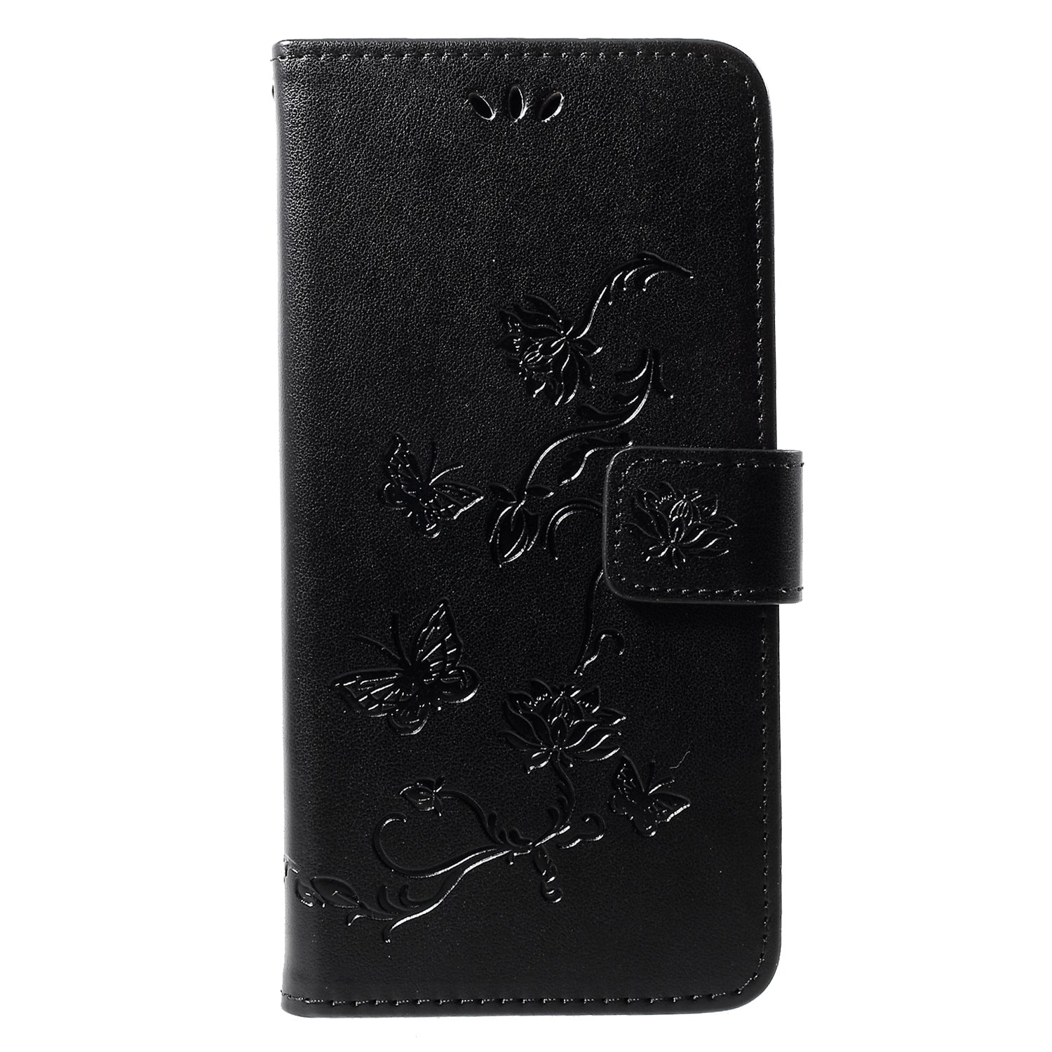 For Huawei Y7 (2019) Imprint Butterfly Flower Leather Phone Case [Wallet Stand]