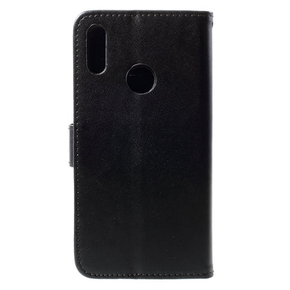 For Huawei Y7 (2019) Imprint Butterfly Flower Leather Phone Case [Wallet Stand]