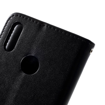 For Huawei Y7 (2019) Imprint Butterfly Flower Leather Phone Case [Wallet Stand]