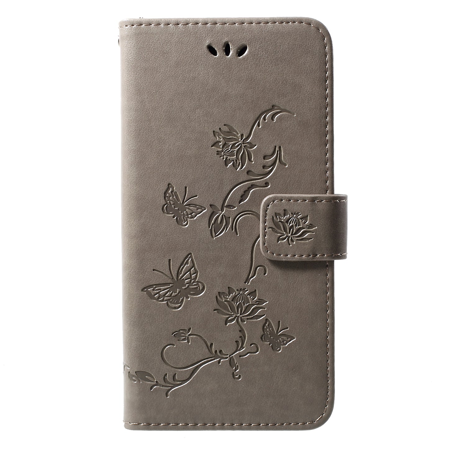 For Huawei Y7 (2019) Imprint Butterfly Flower Leather Phone Case [Wallet Stand]