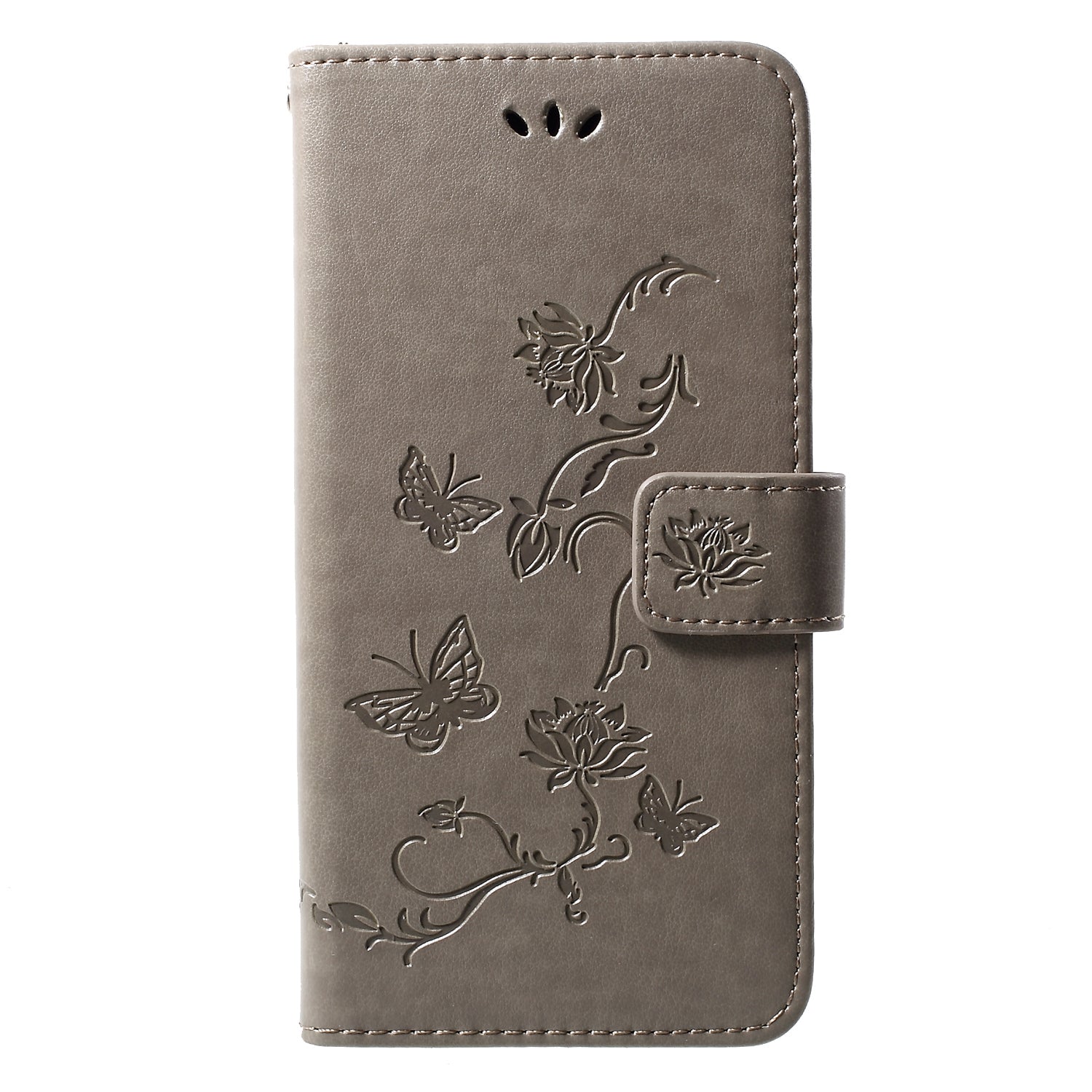For Huawei Y7 (2019) Imprint Butterfly Flower Leather Phone Case [Wallet Stand]