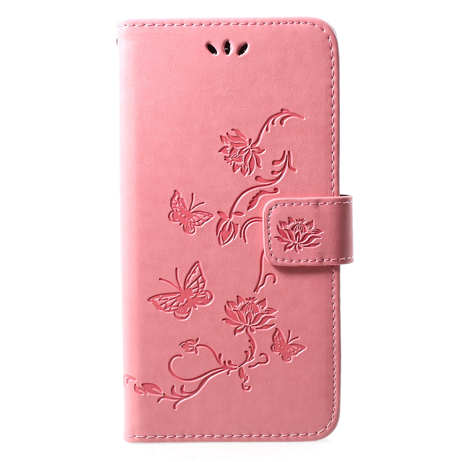 For Huawei Y7 (2019) Imprint Butterfly Flower Leather Phone Case [Wallet Stand]