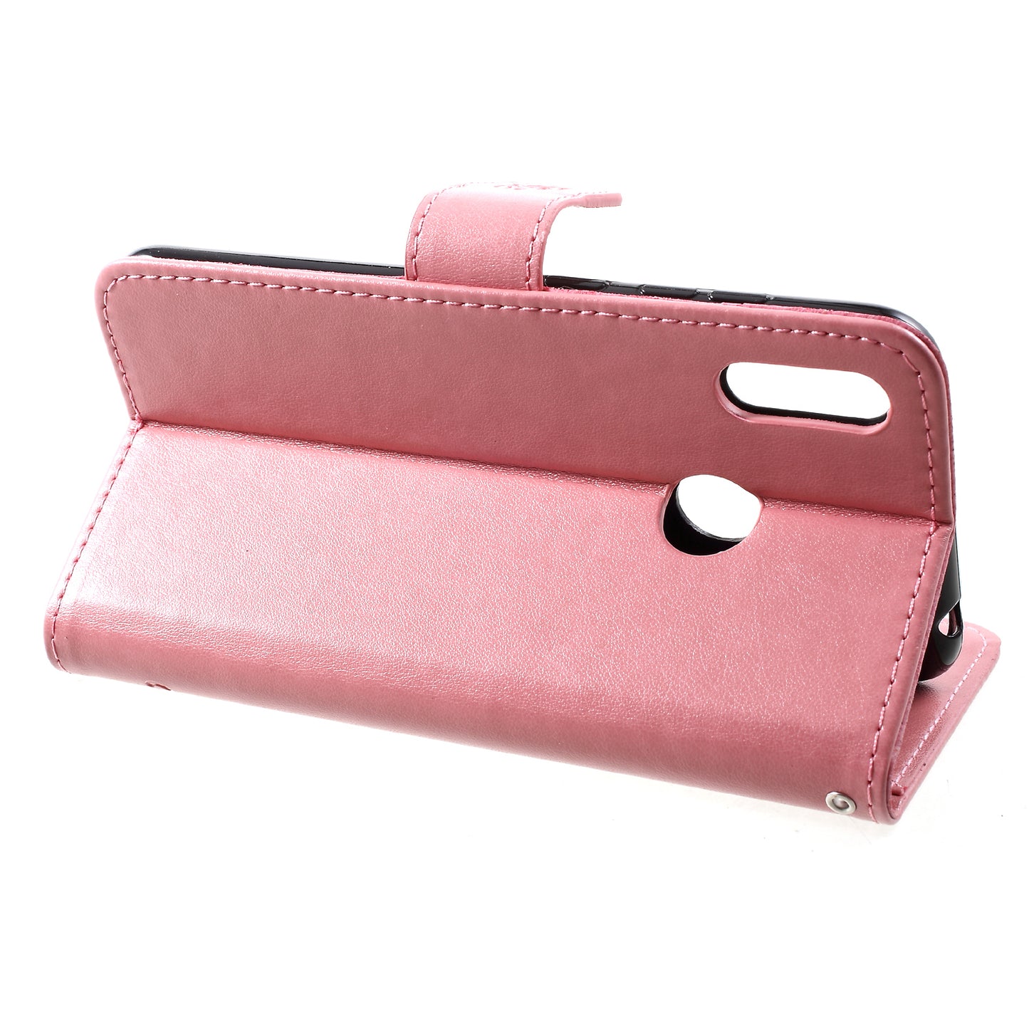For Huawei Y7 (2019) Imprint Butterfly Flower Leather Phone Case [Wallet Stand]