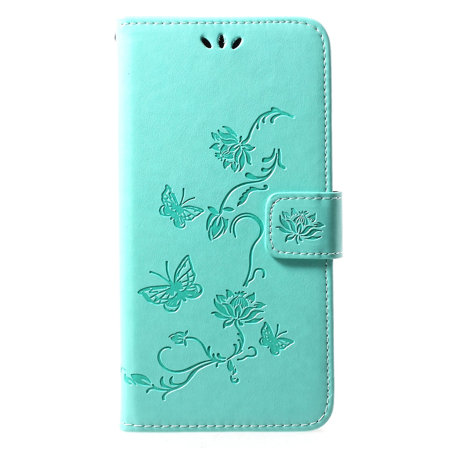 For Huawei Y7 (2019) Imprint Butterfly Flower Leather Phone Case [Wallet Stand]