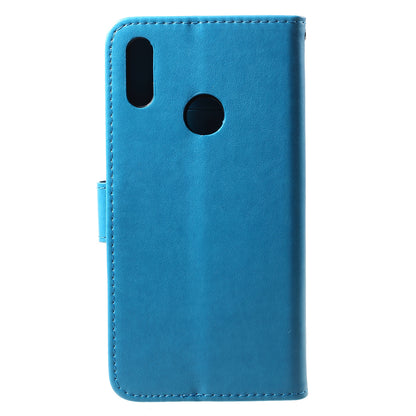 For Huawei Y7 (2019) Imprint Butterfly Flower Leather Phone Case [Wallet Stand]