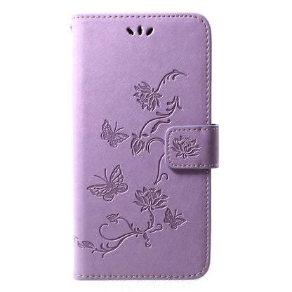 For Huawei Y7 (2019) Imprint Butterfly Flower Leather Phone Case [Wallet Stand]