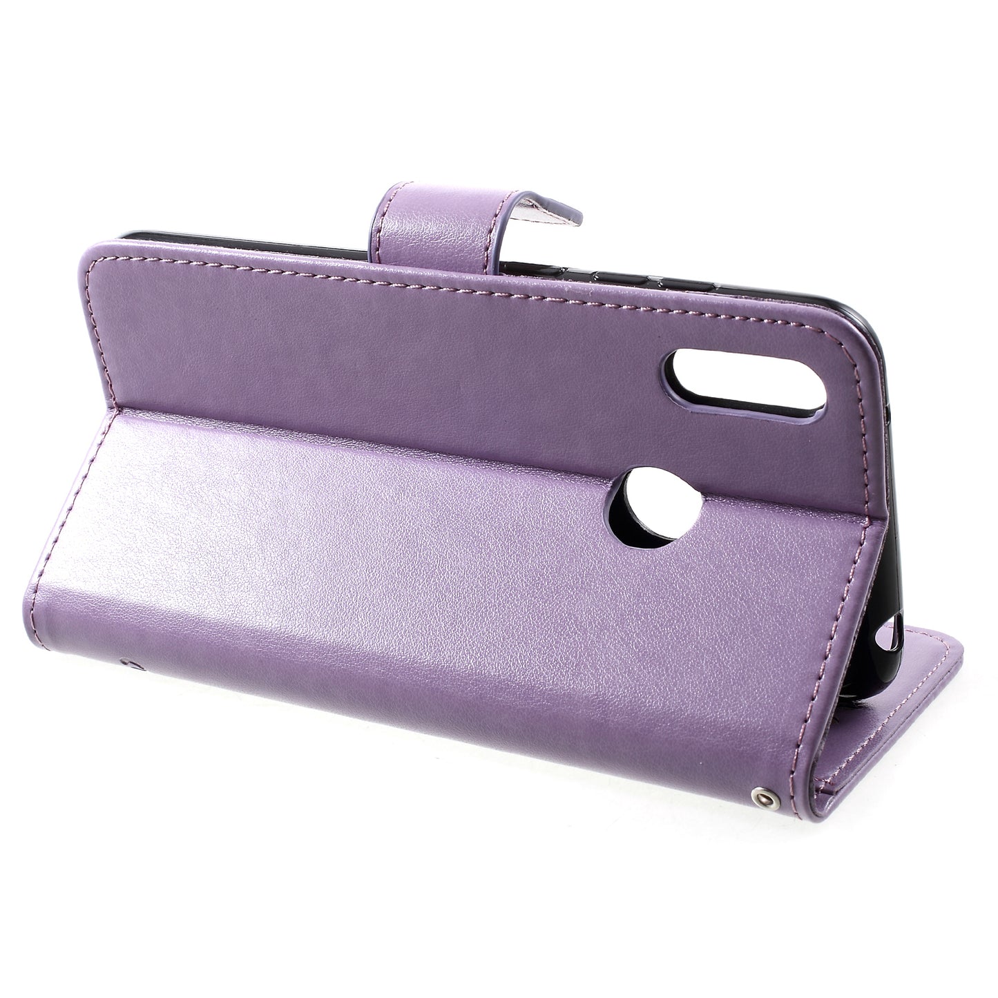 For Huawei Y7 (2019) Imprint Butterfly Flower Leather Phone Case [Wallet Stand]