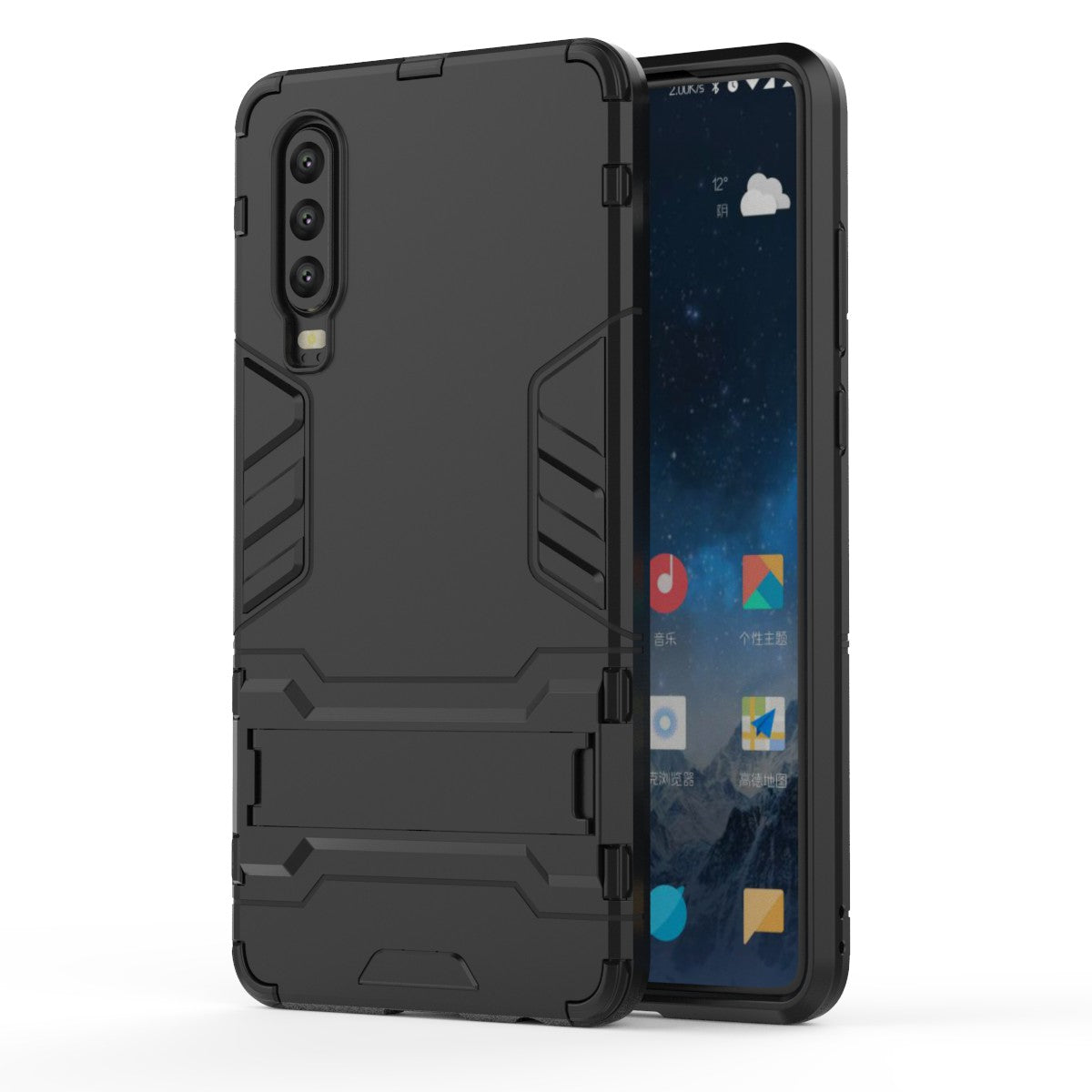 Plastic + TPU Hybrid Case with Kickstand for Huawei P30