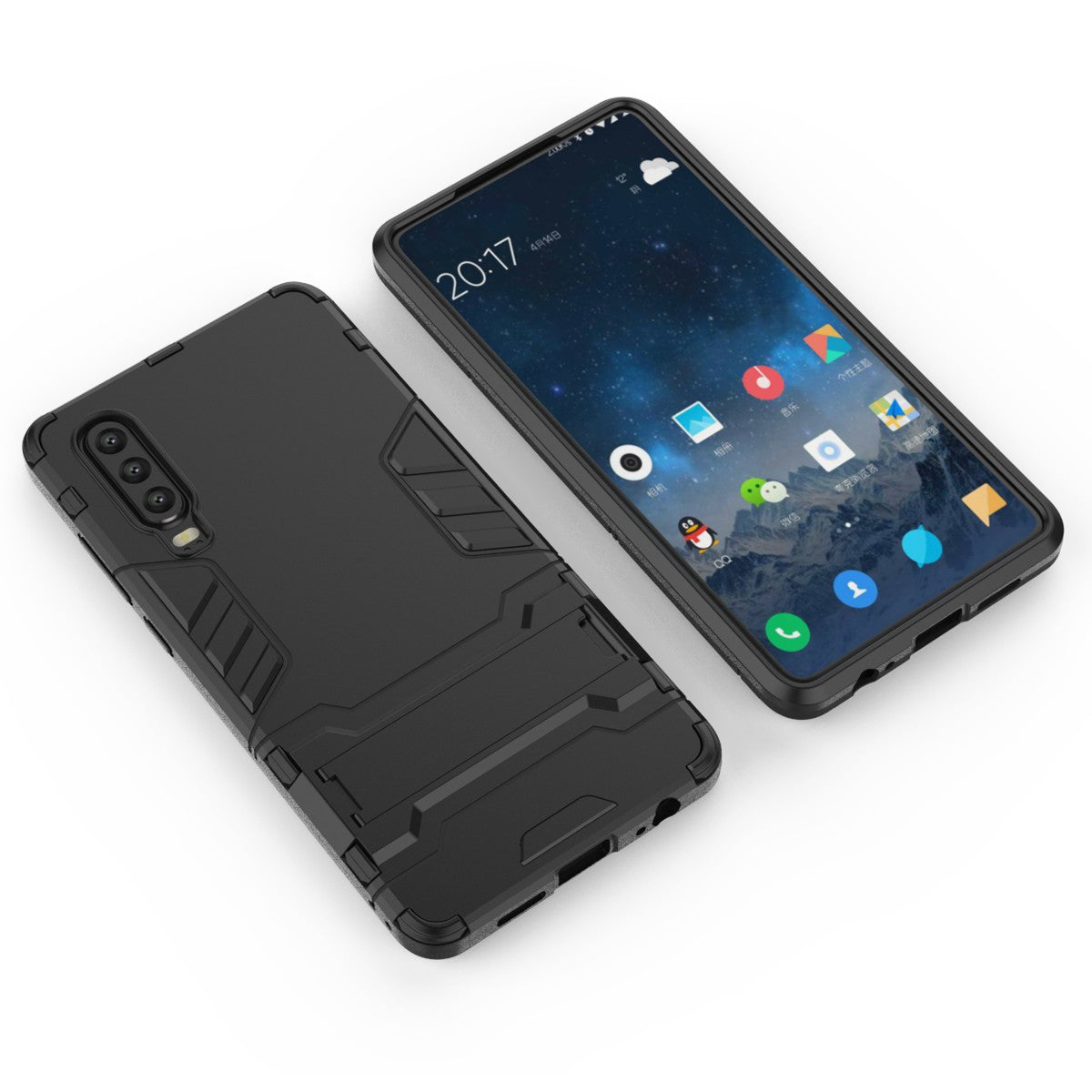 Plastic + TPU Hybrid Case with Kickstand for Huawei P30