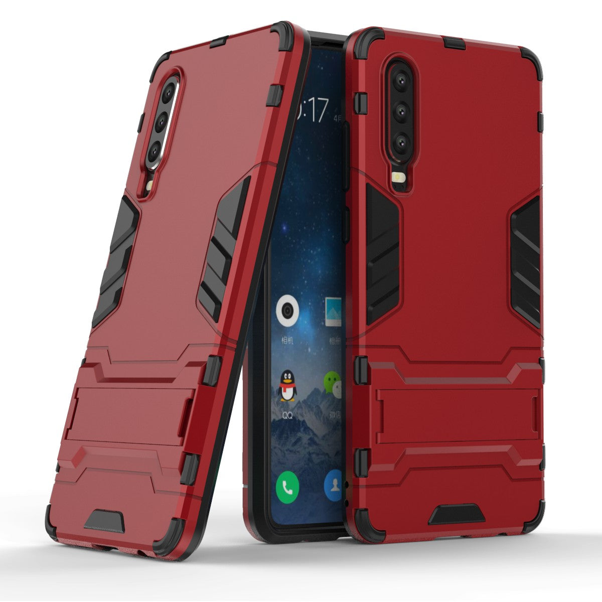 Plastic + TPU Hybrid Case with Kickstand for Huawei P30