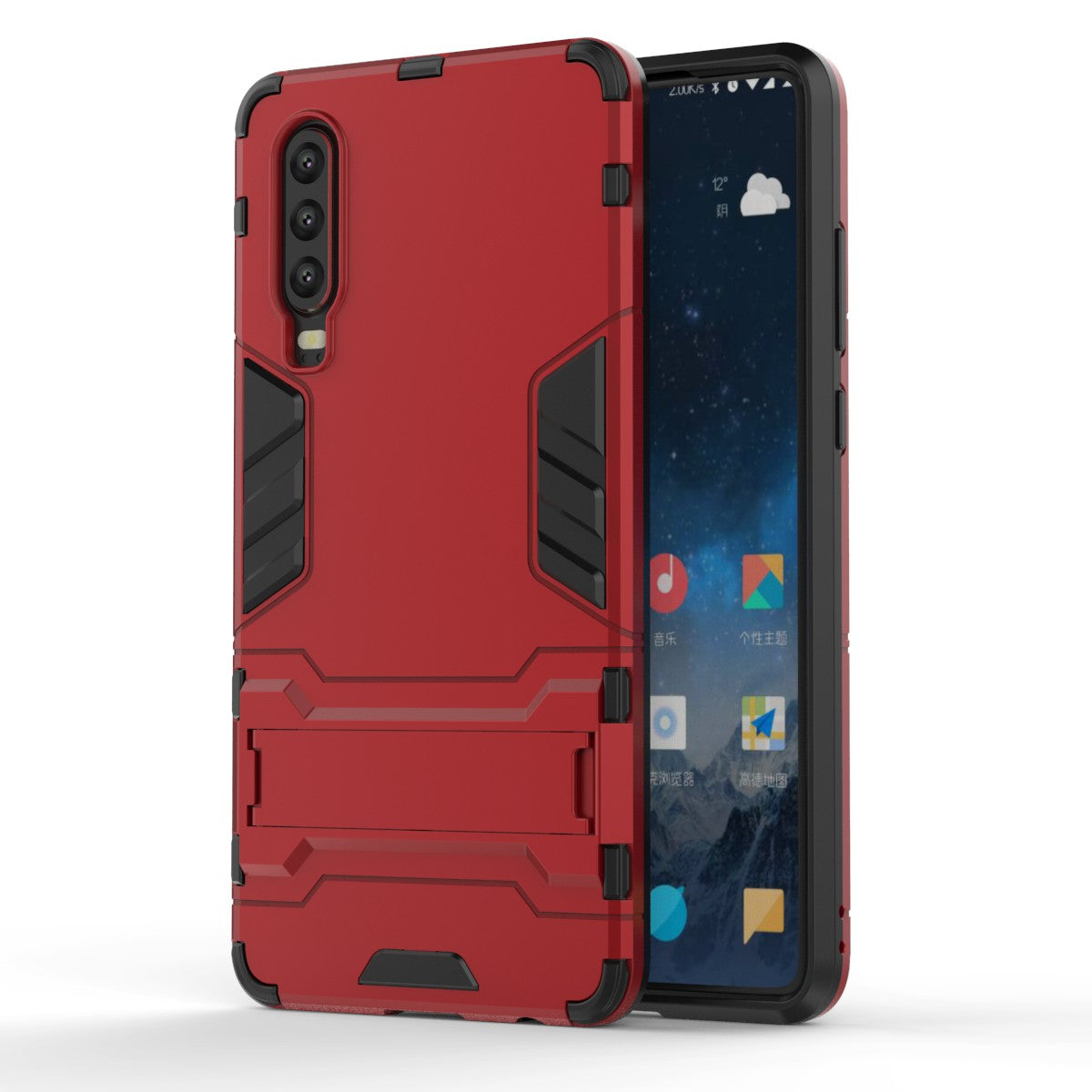 Plastic + TPU Hybrid Case with Kickstand for Huawei P30