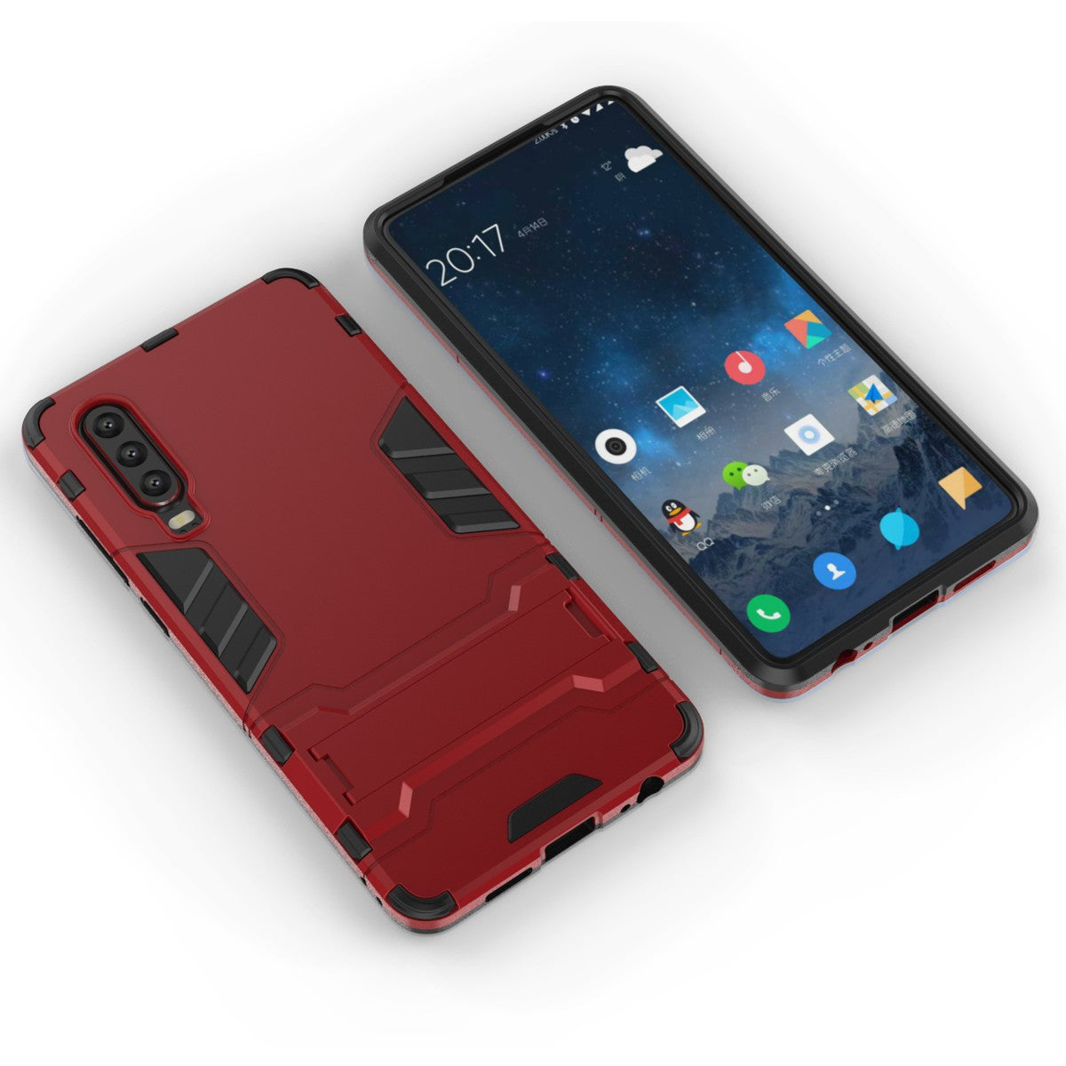 Plastic + TPU Hybrid Case with Kickstand for Huawei P30