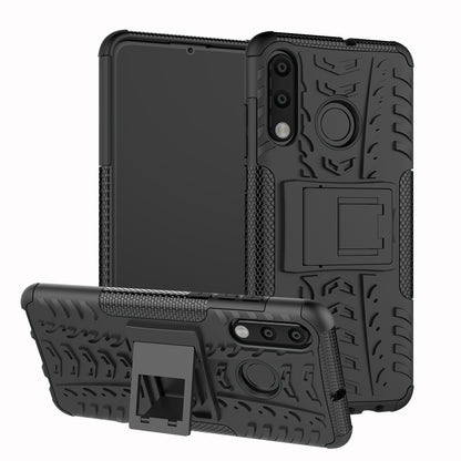 For Huawei P30 Lite Cool Tyre Kickstand PC + TPU Hybrid Protection Case Cover