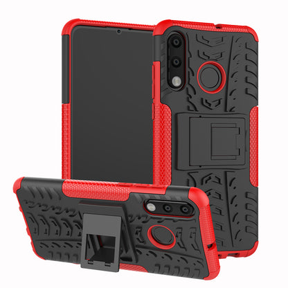 For Huawei P30 Lite Cool Tyre Kickstand PC + TPU Hybrid Protection Case Cover