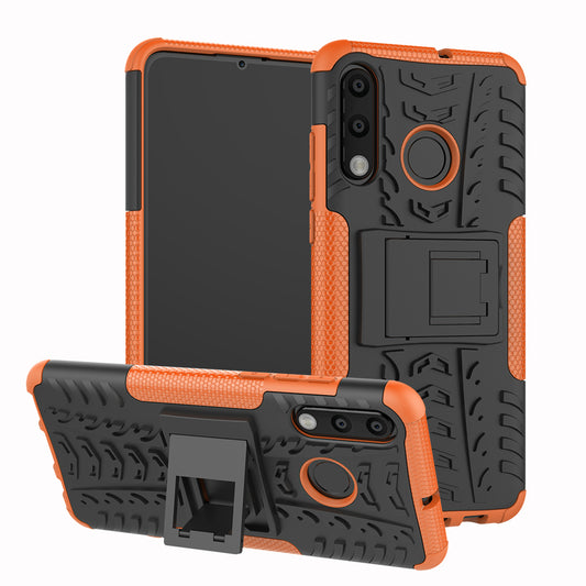 For Huawei P30 Lite Cool Tyre Kickstand PC + TPU Hybrid Protection Case Cover