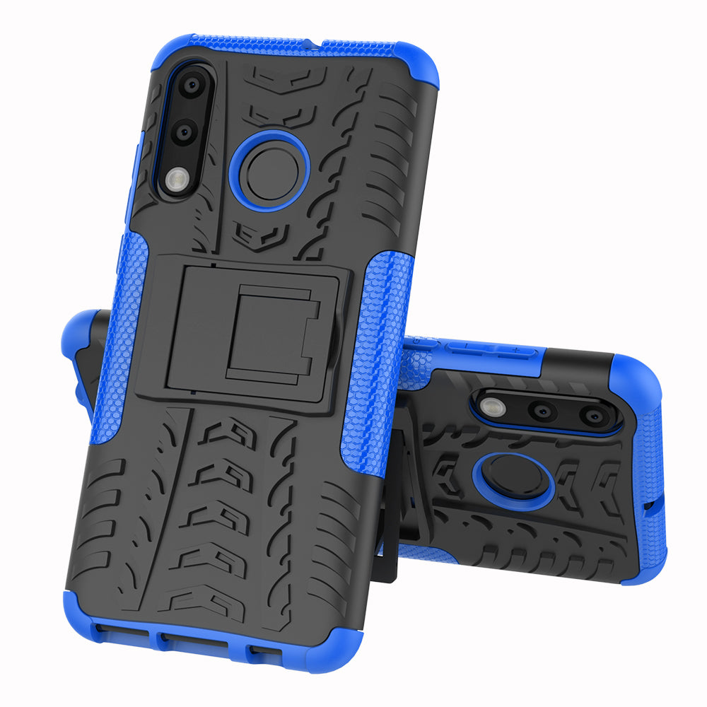 For Huawei P30 Lite Cool Tyre Kickstand PC + TPU Hybrid Protection Case Cover