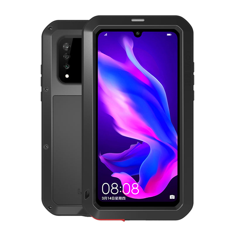 LOVE MEI Shockproof Dropproof Dustproof Metal + Silicone + Tempered Glass Case for Huawei P30 Lite New Edition/P30 Lite/nova 4e