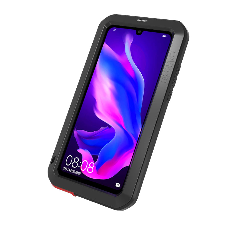 LOVE MEI Shockproof Dropproof Dustproof Metal + Silicone + Tempered Glass Case for Huawei P30 Lite New Edition/P30 Lite/nova 4e