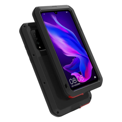 LOVE MEI Shockproof Dropproof Dustproof Metal + Silicone + Tempered Glass Case for Huawei P30 Lite New Edition/P30 Lite/nova 4e