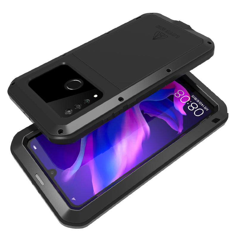 LOVE MEI Shockproof Dropproof Dustproof Metal + Silicone + Tempered Glass Case for Huawei P30 Lite New Edition/P30 Lite/nova 4e