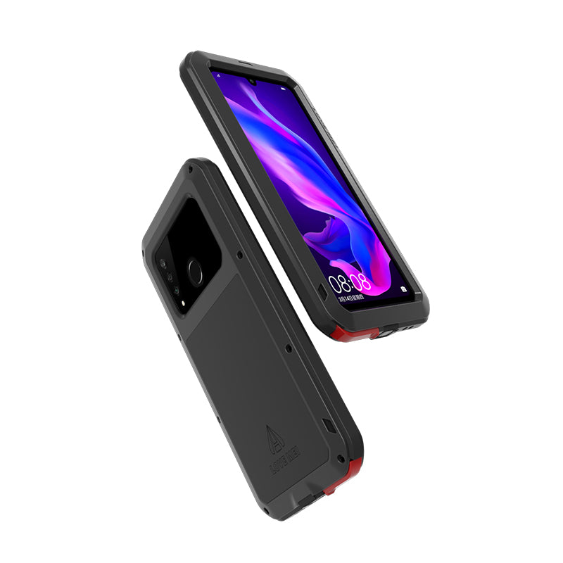 LOVE MEI Shockproof Dropproof Dustproof Metal + Silicone + Tempered Glass Case for Huawei P30 Lite New Edition/P30 Lite/nova 4e