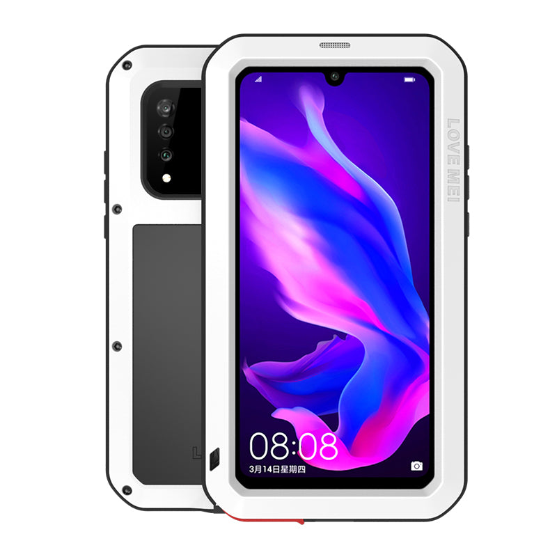 LOVE MEI Shockproof Dropproof Dustproof Metal + Silicone + Tempered Glass Case for Huawei P30 Lite New Edition/P30 Lite/nova 4e