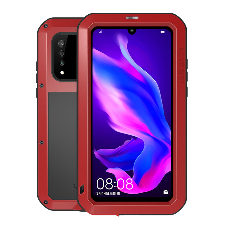 LOVE MEI Shockproof Dropproof Dustproof Metal + Silicone + Tempered Glass Case for Huawei P30 Lite New Edition/P30 Lite/nova 4e