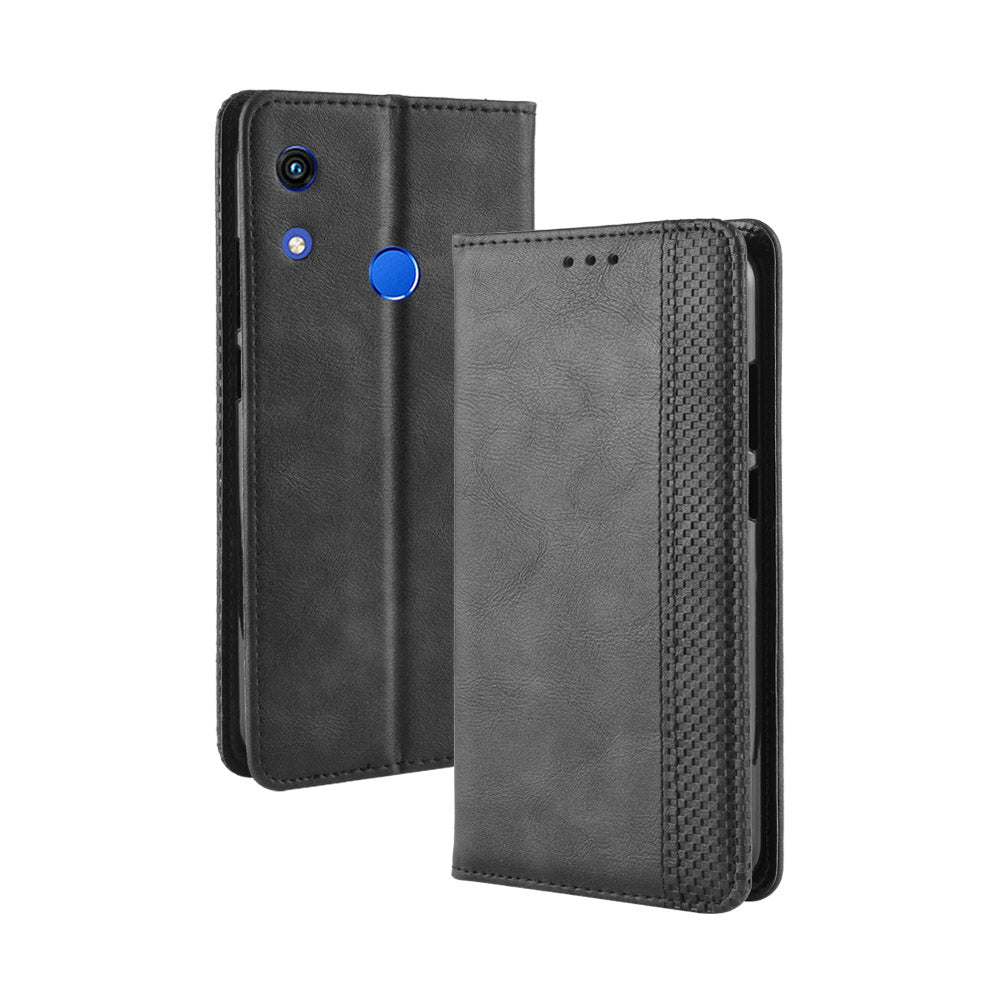 Vintage Style Auto-absorbed PU Leather Cell Phone Case Accessory for Huawei Honor 8A Pro