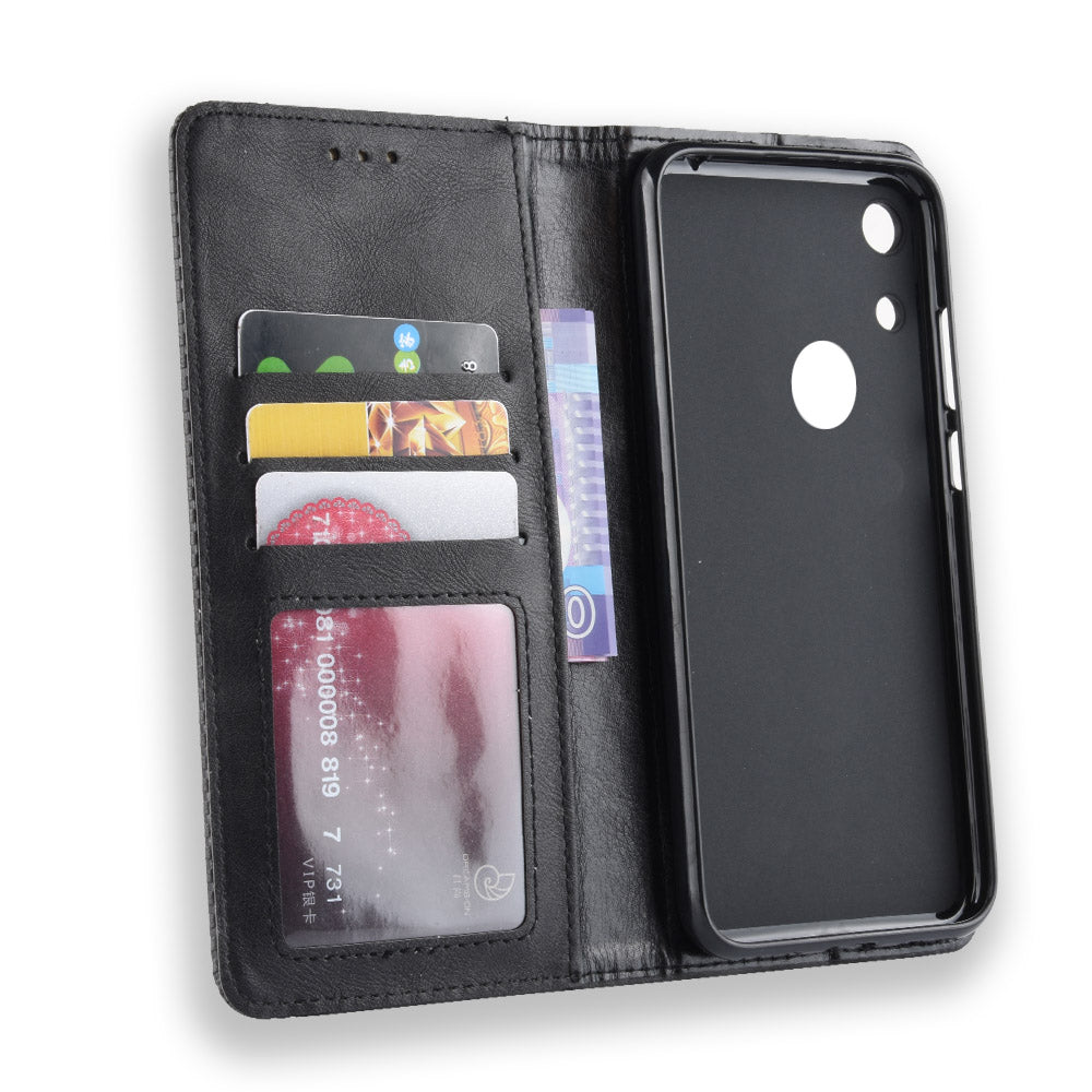 Vintage Style Auto-absorbed PU Leather Cell Phone Case Accessory for Huawei Honor 8A Pro