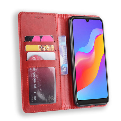 Vintage Style Auto-absorbed PU Leather Cell Phone Case Accessory for Huawei Honor 8A Pro