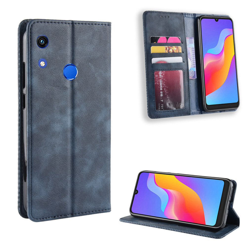 Vintage Style Auto-absorbed PU Leather Cell Phone Case Accessory for Huawei Honor 8A Pro