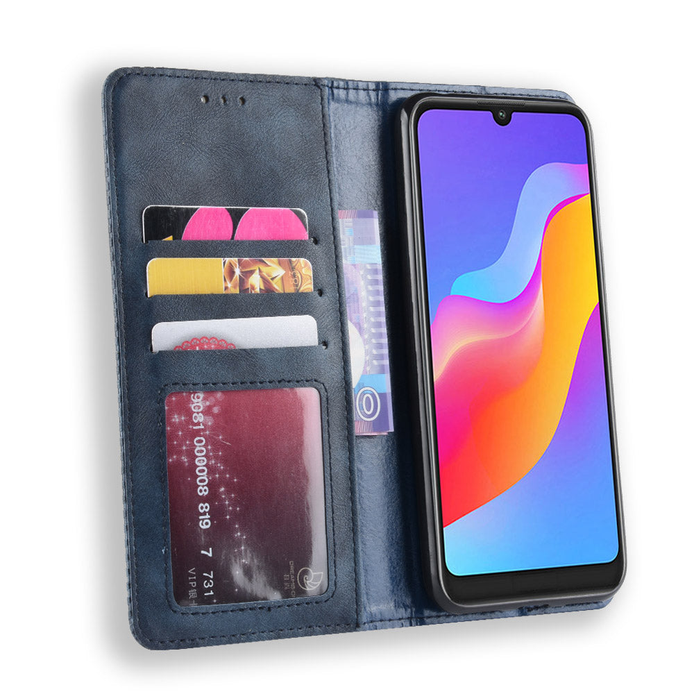 Vintage Style Auto-absorbed PU Leather Cell Phone Case Accessory for Huawei Honor 8A Pro